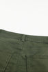 Plain High Waist Buttons Frayed Cropped Denim Jeans
